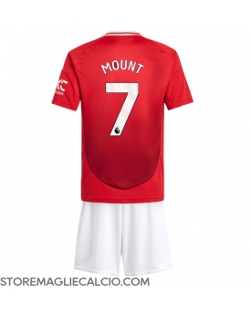 Manchester United Mason Mount #7 Maglia Gara Casa Repliche 2024-25 Bambino Maniche Corte Manchester United Mason Mount #7 Maglia Gara Casa Repliche 2024-25 Bambino Maniche Corte